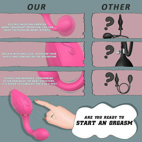 Buyging™ YUANSE 7 Frequencies Inflatable Expansion Vagina Anal Vibrator