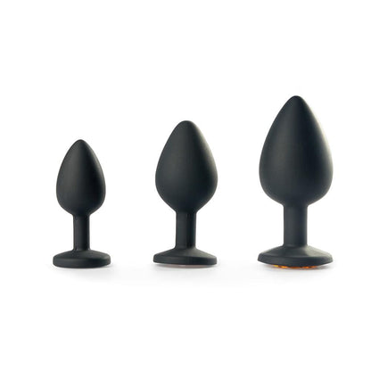 Three-Piece Silicone Diamond Two Color Switchable Butt Plug
