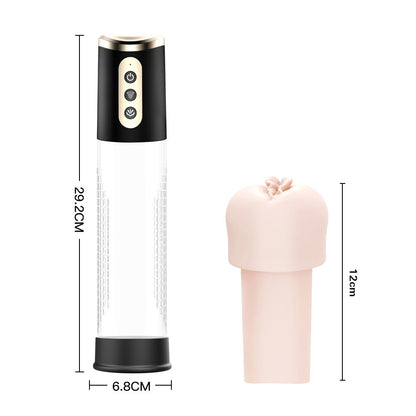 2 in 1 Penis Pump with 4 Suction Intensities, Rechargeable Automatic Cock Pump for Stronger Bigger Erections