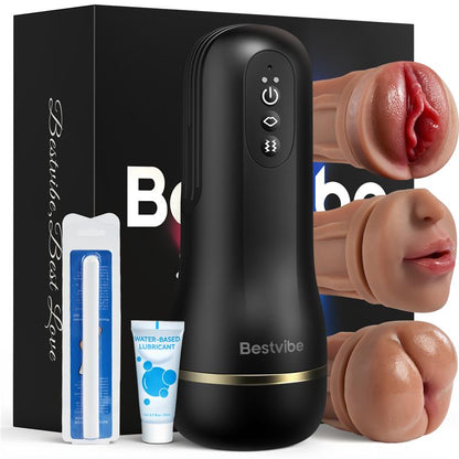 🕒 Peak in 3 Minutes ⚡Unbelievable Auto Stroker | 3 Sleeves, 5 Suction & 10 Vibration Modes