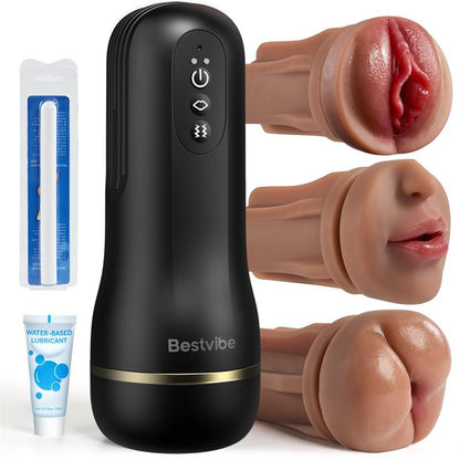 🕒 Peak in 3 Minutes ⚡Unbelievable Auto Stroker | 3 Sleeves, 5 Suction & 10 Vibration Modes