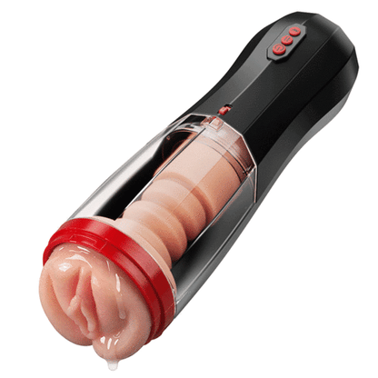 【Everted Fleshy Labia】ROKA- 5 in 1 Men Masturbaters 5 Thrusting+Suction 10 Vibration Removable Transparent Window