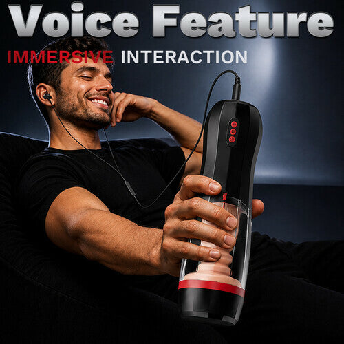 【Everted Fleshy Labia】ROKA- 5 in 1 Men Masturbaters 5 Thrusting+Suction 10 Vibration Removable Transparent Window