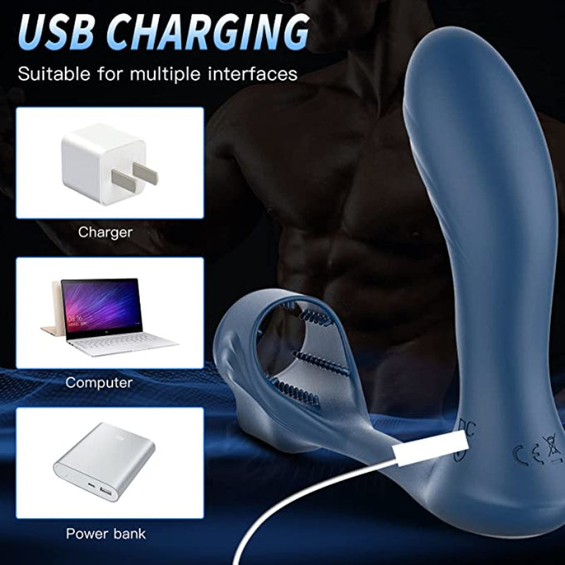 Male Prostate Massage Cock Penis Sleeve Cockring Dildo Vibrator Anal Butt Plug Stimulator Delay Ejaculation Ring Sex Toy For Men