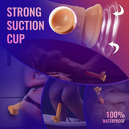 Thrusting Dildo Vibrator with Rotation and Heating Sex Toy