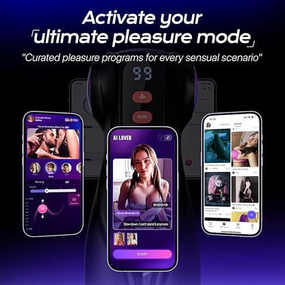 3 Sleeves Sets AI Sync Pocket Pussy Penis Pump with 9 Sucking & 9 Vibrating