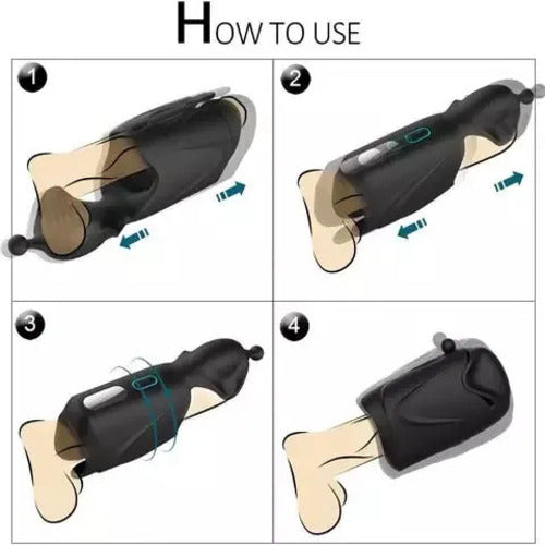 [HOT SALE] 2-Motor Penis Glans Training 10-Vibration Masturbation Cup