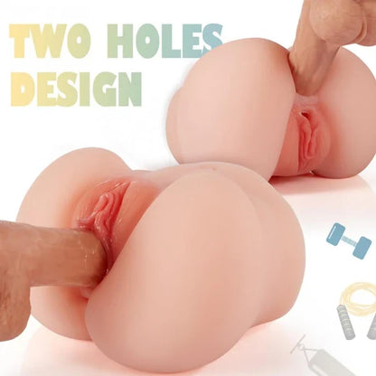 🔥20% OFF｜7.48" Dual-Channel Realistic Male Stroker ✨ 2 Openings for Multi-Angle Use, Safe Soft Material, Easy Clean（Gift of Expensive Essential Oils）