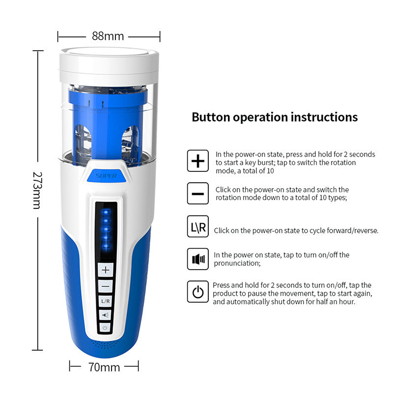 Leten Piston Automatic Telescopic Rotation Male Masturbator Cup Artificial Vaginal Lick Oral Sex Masturbation Sex Toys For Men