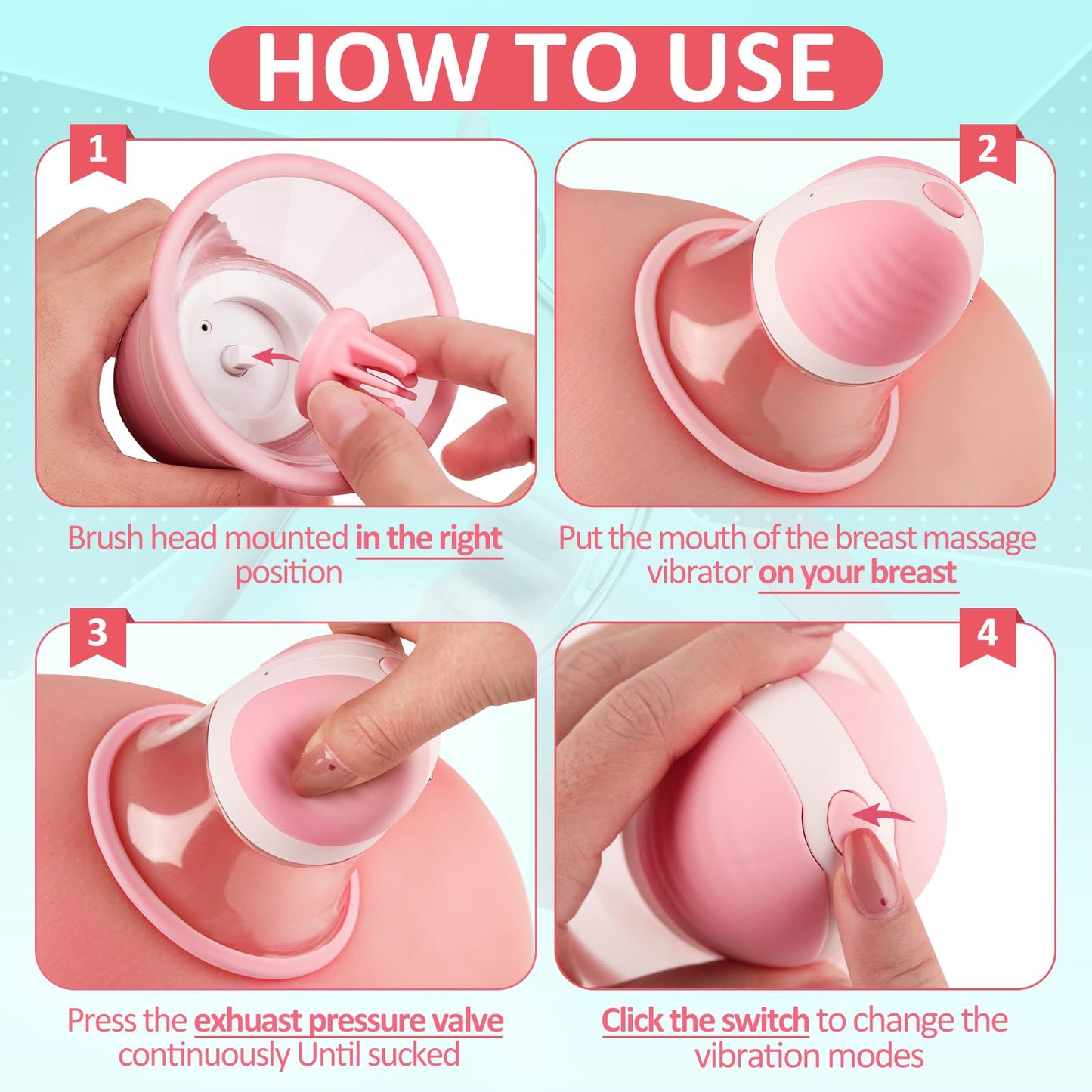 Vibrating Sucking 360° Rotational Stimulation Nipple Sucker