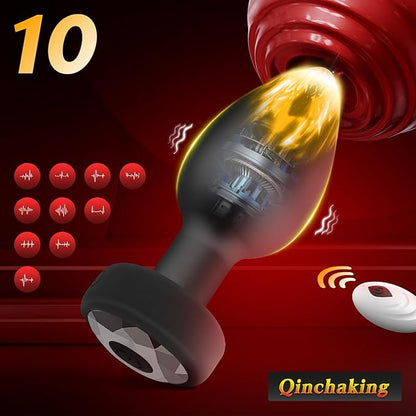 Anal Plug Adult Sex Toy,Adult Sex Toys and Games for Men Women,Wireless Remote Control 10 Frequency Vibration,Small Butt Plug for Female Male Prostate Massage Vibrating Anal Sex Toys for Men,Black