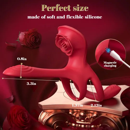 🎁2026 Epic Vibrating Couple Penis Sleeve💥- 😍5-in-1 Rose Love💖