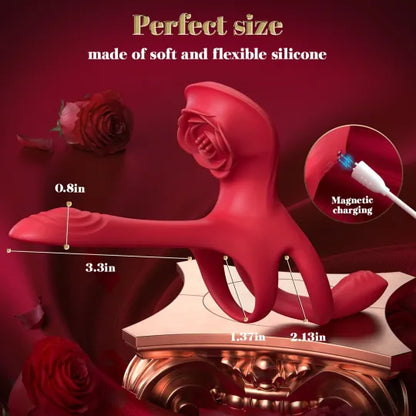 🎁2026 Epic Vibrating Couple Penis Sleeve💥- 😍5-in-1 Rose Love💖