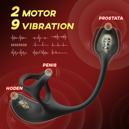 Zenith - Spherical Vibrating Anal Plug with Penis Rings
