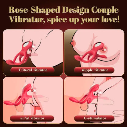 🎁2026 Epic Vibrating Couple Penis Sleeve💥- 😍5-in-1 Rose Love💖
