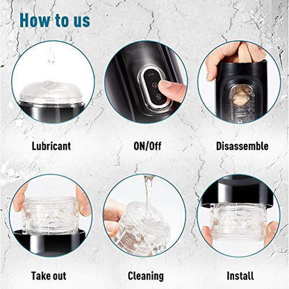 Hands-Free Male Masturbation Cup Automatic Rotating Telescoping
