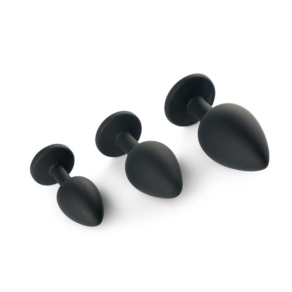 Three-Piece Silicone Diamond Two Color Switchable Butt Plug