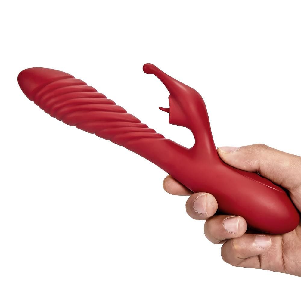 2-Motor Mini-Mouth Branch Vibration Heating Vibrator