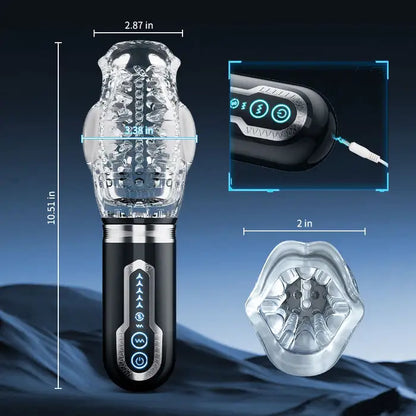 Superbuyg™ 5 Thrusting Rotating 7 Vibrating Oral Sex Handheld Masturbator