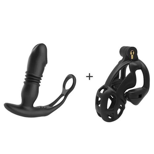 Prostate Massager and Chastity Cage