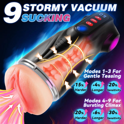3 Sleeves Sets AI Sync Pocket Pussy Penis Pump with 9 Sucking & 9 Vibrating
