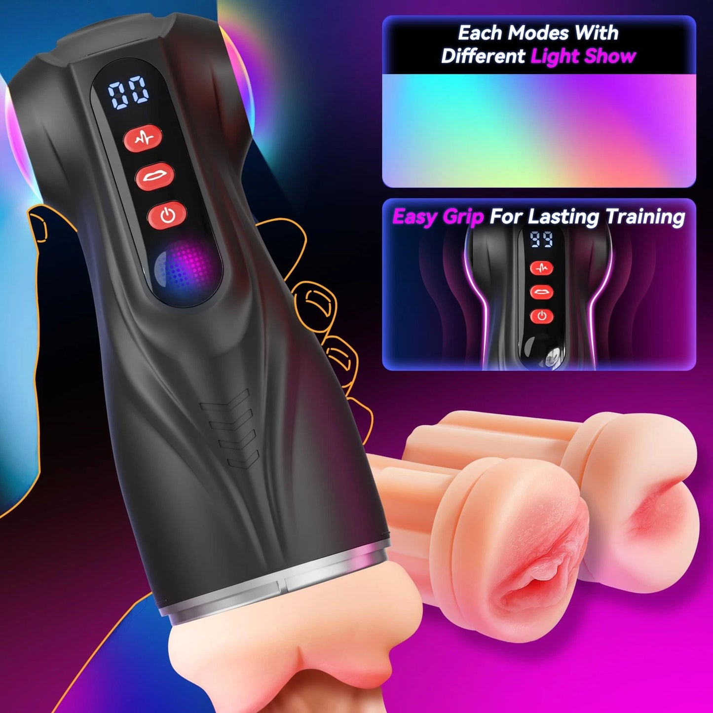 3 Sleeves Sets AI Sync Pocket Pussy Penis Pump with 9 Sucking & 9 Vibrating